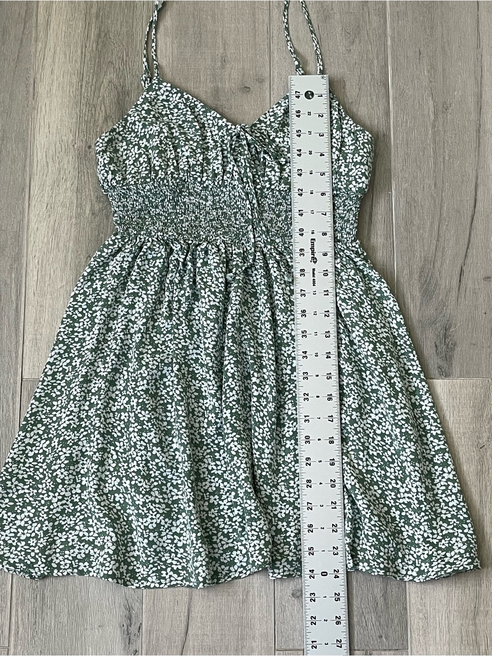 LA Hearts Green Floral Smocked Cami Mini Dress Size Small - Picture 3 of 9